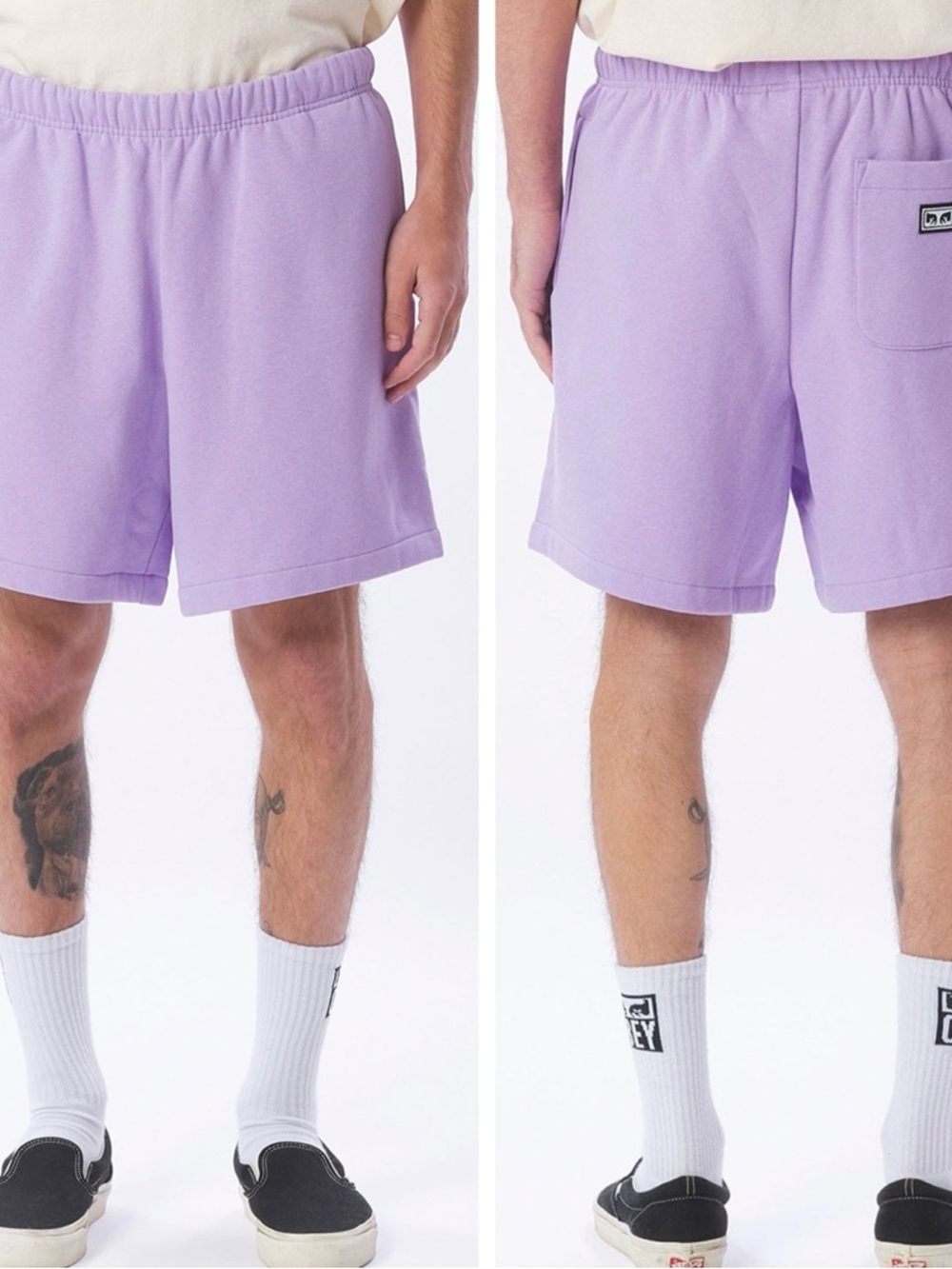 OBEY Established Works Eyes Sweat Shorts in Lavender